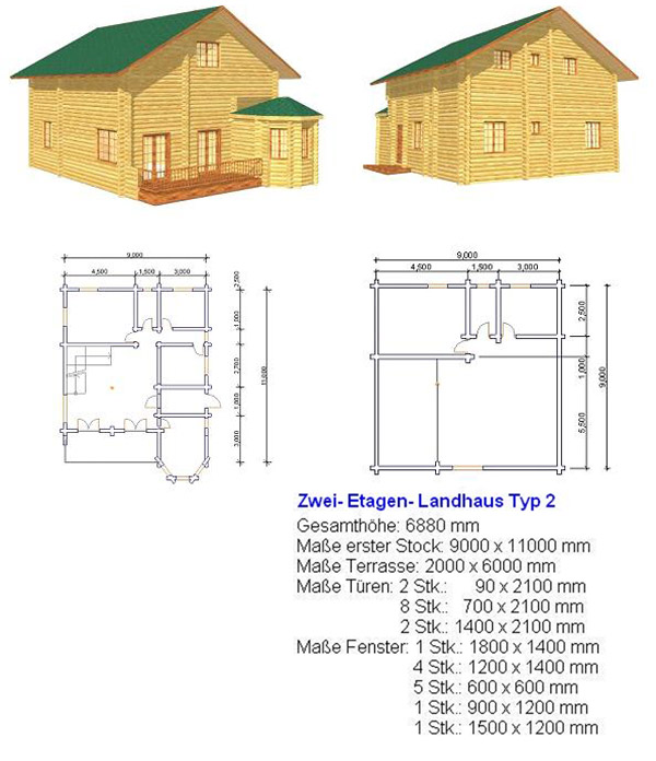 Zwei-Etagen-Landhaus Typ 2