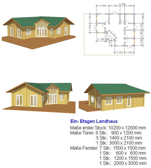 Ein-Etagen-Landhaus